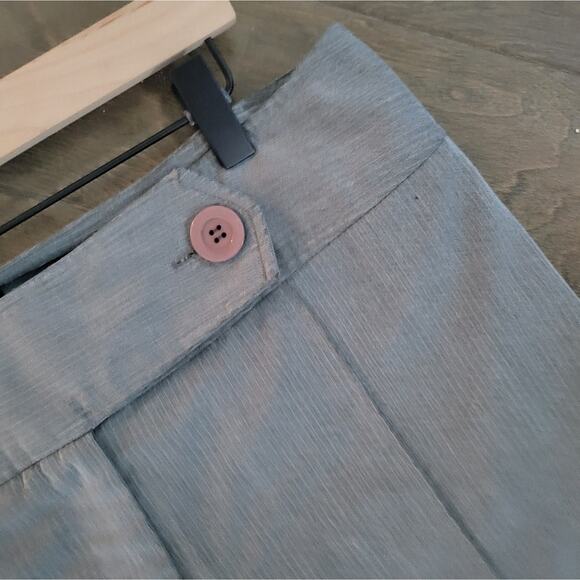 Wide Leg Y2K Pintuck Dress Pants Size 12 Gray Light Blue Pinstripe - Picture 3 of 6